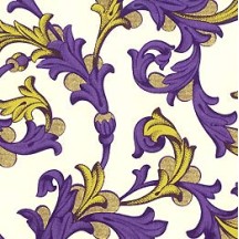 Purple and Gold Traditional Florentine Print Paper ~ Rossi Italy ~ 2013